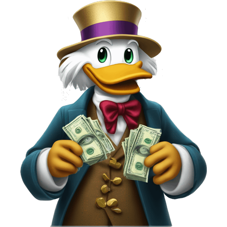 Scrooge McDuck counting money emoji