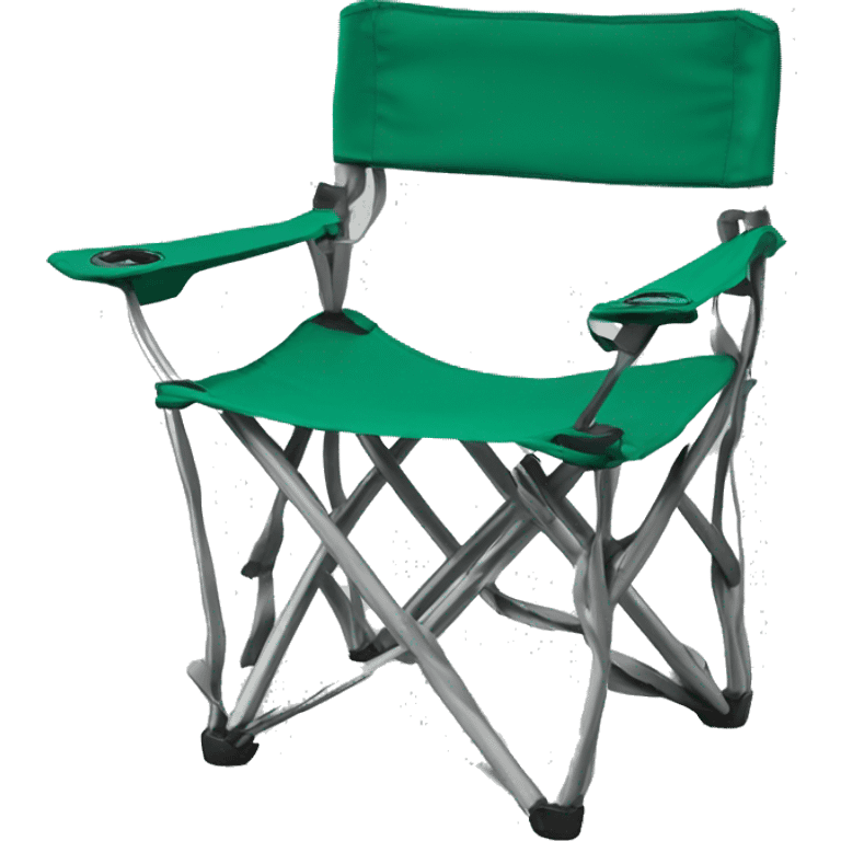 Realistic emerald green  camping folding chair isolated.  emoji