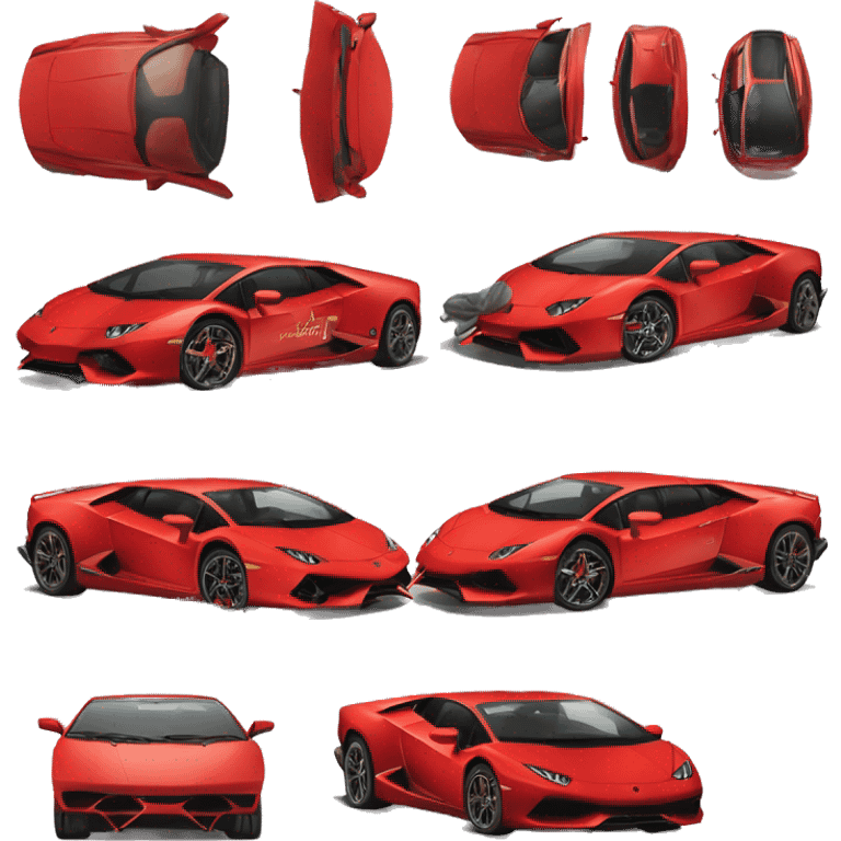 lamborghini en color rojo con las puertas abieras emoji