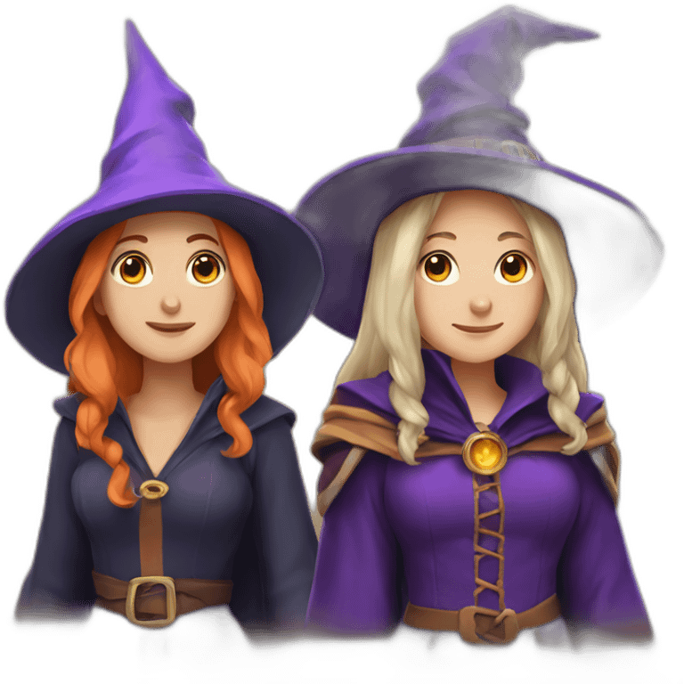 Witch and wizard friends emoji