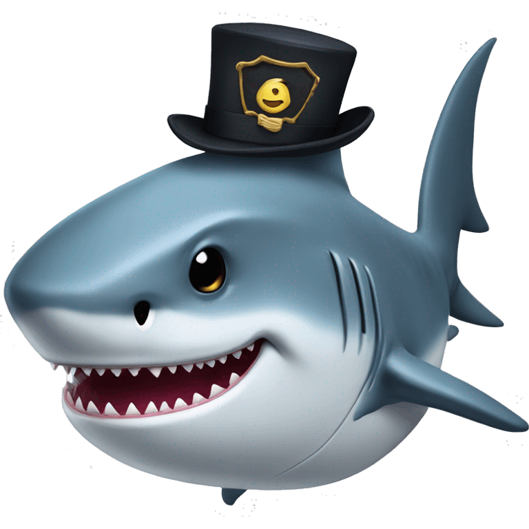 Shark with tophat emoji