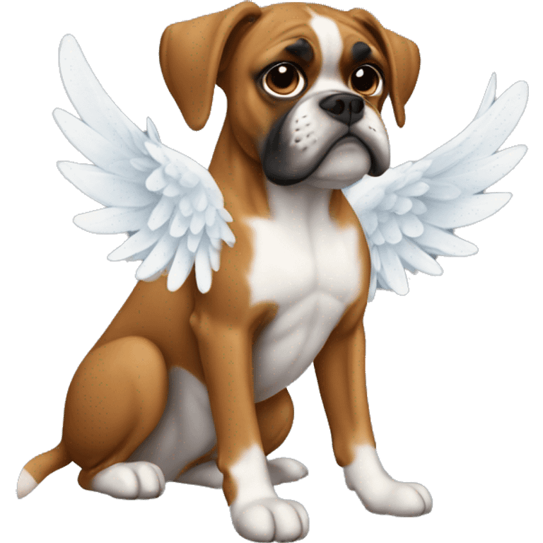 boxer dog with angel wings emoji