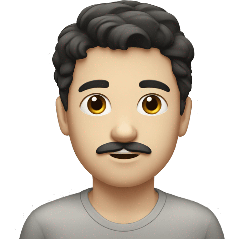 white boy with black hair and moustache emoji