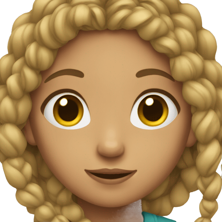 Girl with braids or curly hair emoji