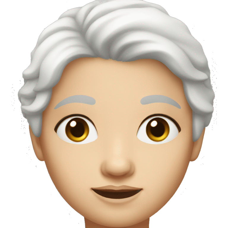 white grandmother, with hazel eyes and dark hair emoji