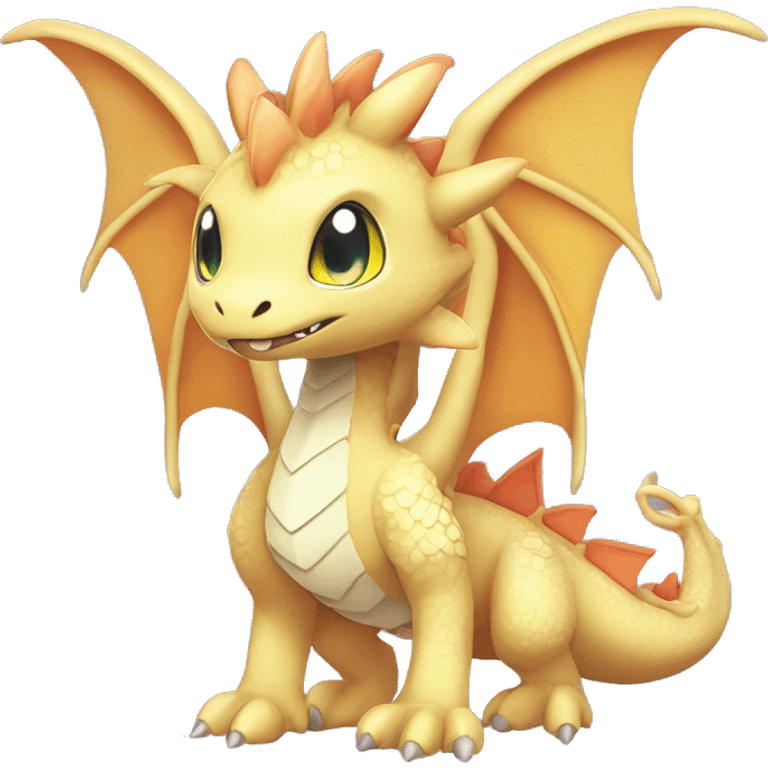 Kawaii Edgy Bright Ethereal Fururistic Fantasy Attractive Gorgeous Beautiful Dragon Pokémon Fakemon full body emoji