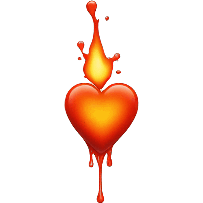 bleeding red heart glowing red-orange emoji