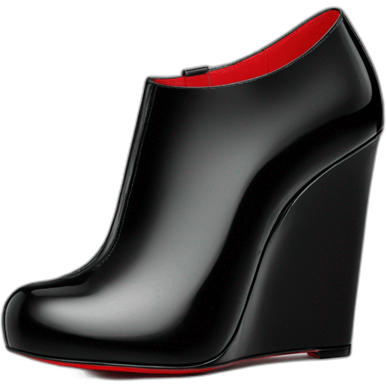 WEDGE heel LOUBOUTIN black leather PATENT emoji