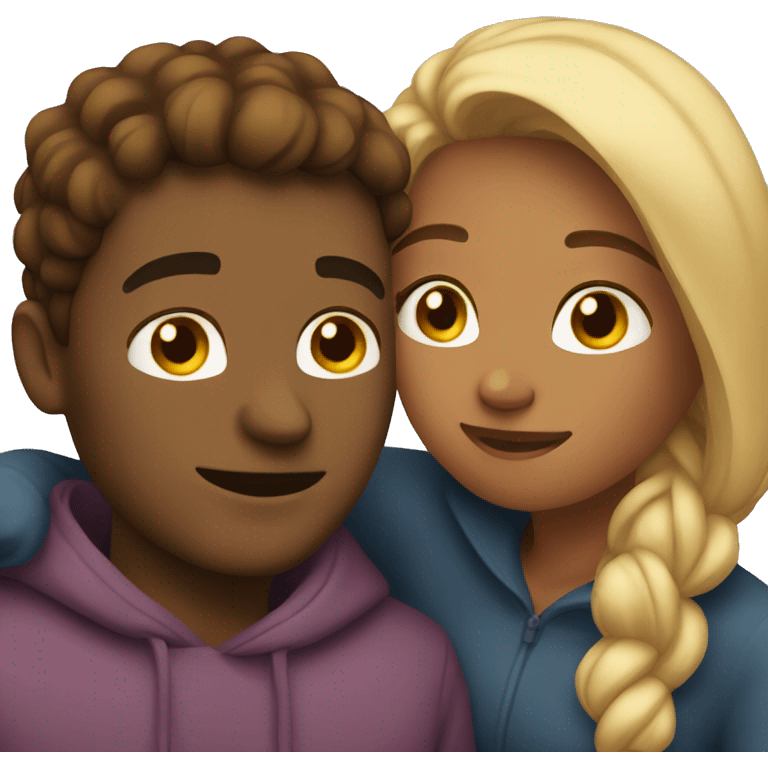 Couple cuddling emoji