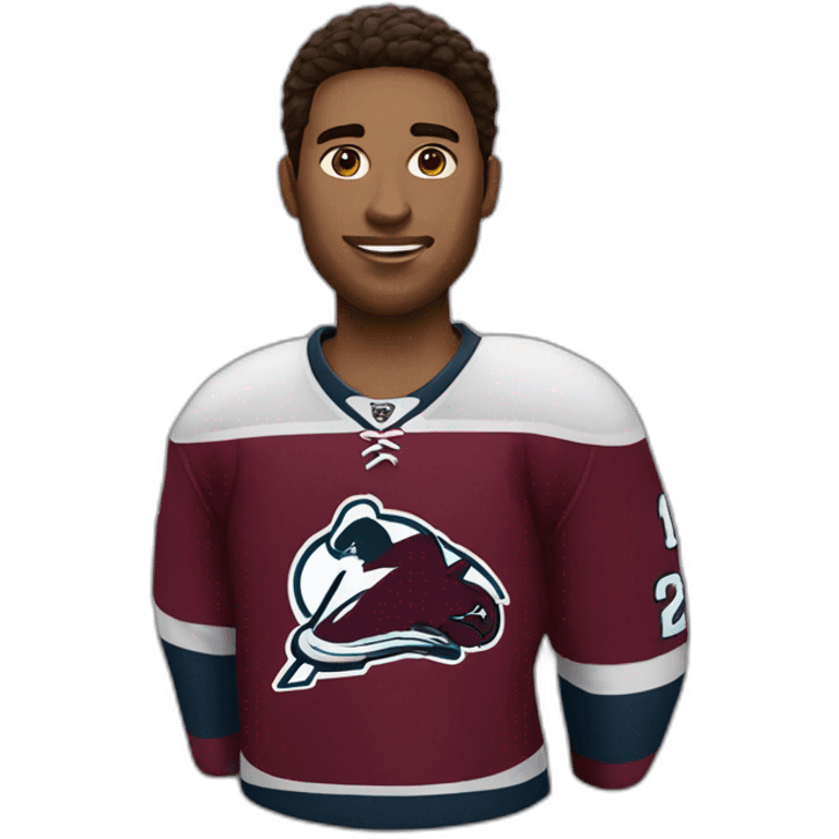 hockey player wearing a maroon jersey emoji