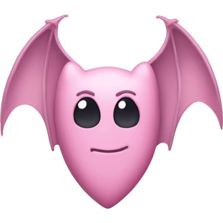 pastel pink heart with bat wings emoji