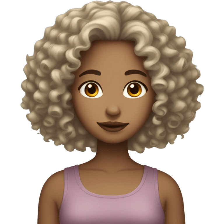 light skin girl with curly hair  emoji