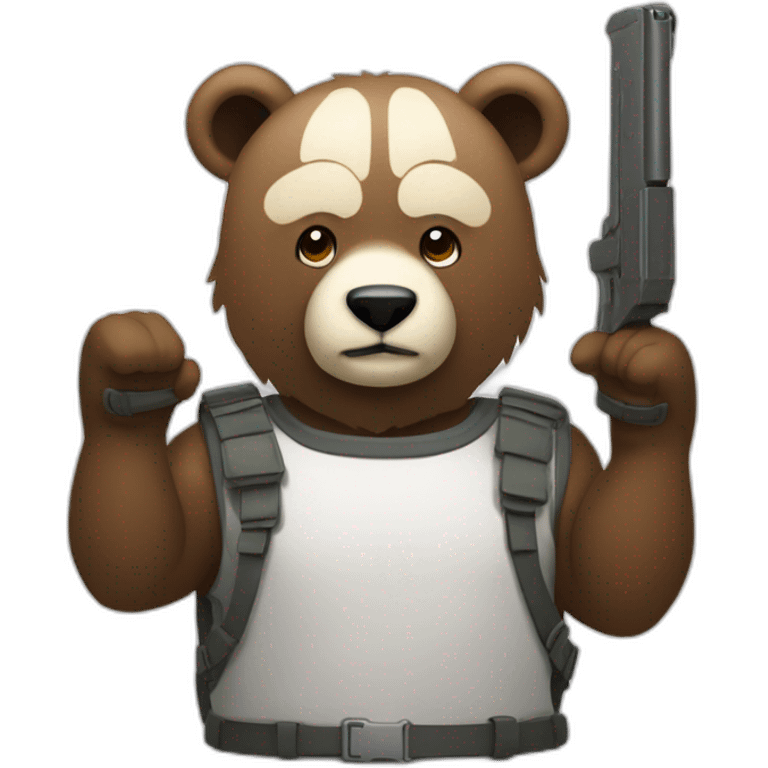 Oso con arma en las manos emoji