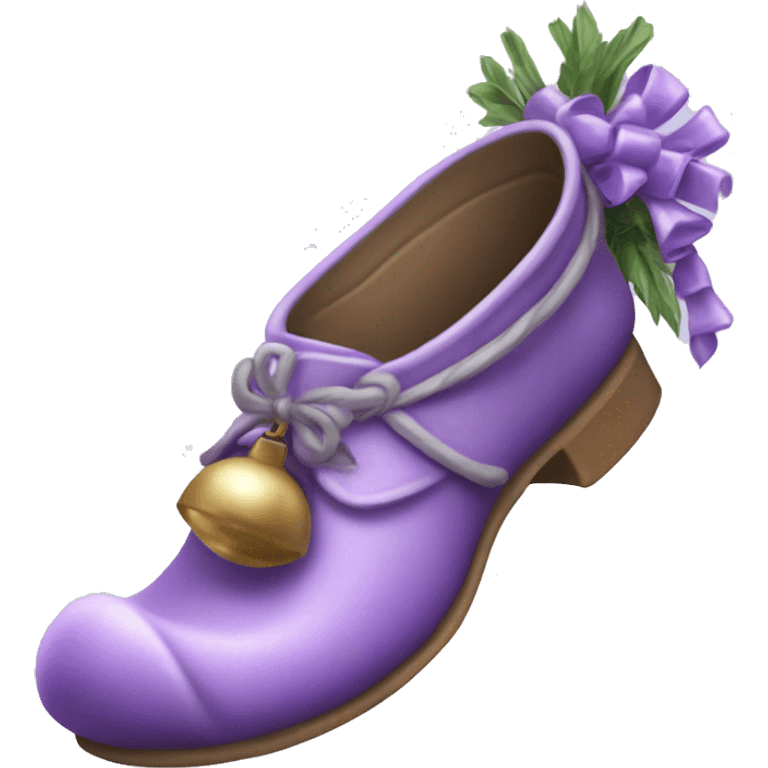 Realistic isolated lavender elf shoes with bells. emoji