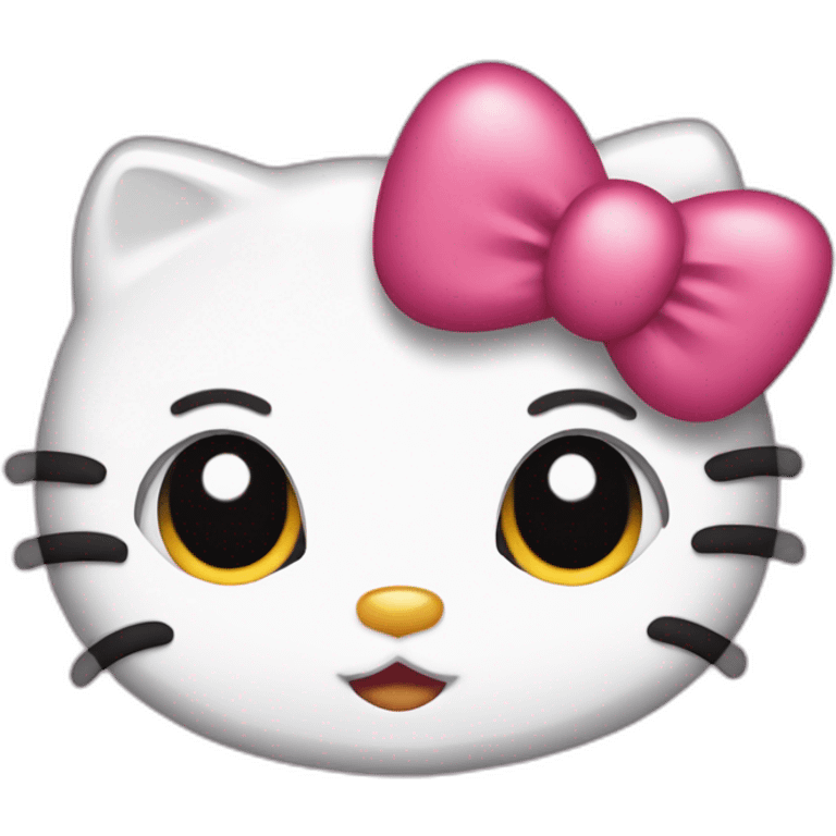 hello kitty with hearts eyes emoji