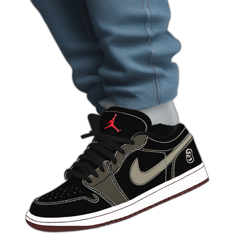 Jordan 1 low Travis Scott black Phantom emoji