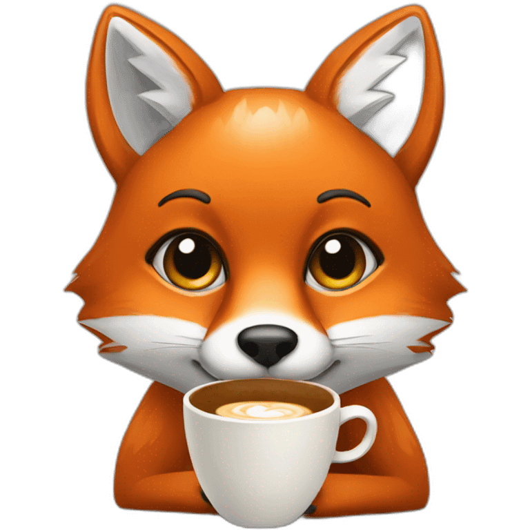 fox holding a coffee emoji