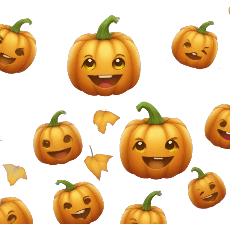 Pumpkin happy cute with a bow emoji