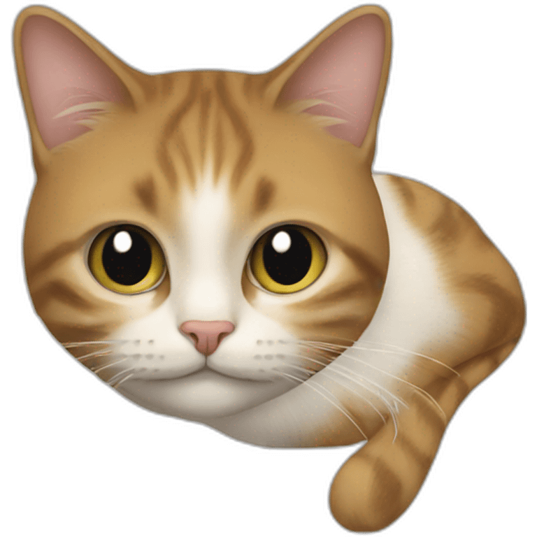 Un chat sur une mouche emoji