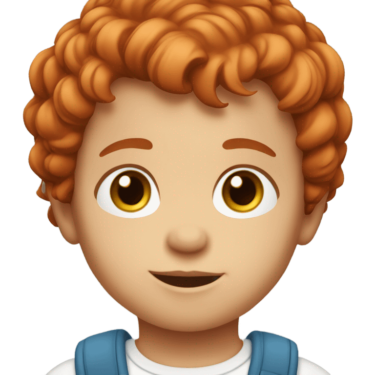 red hair toddler boy brown eyes, straight hair emoji