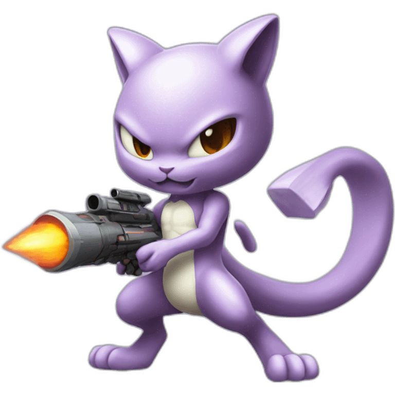 Mewtwo with rocket launcher emoji