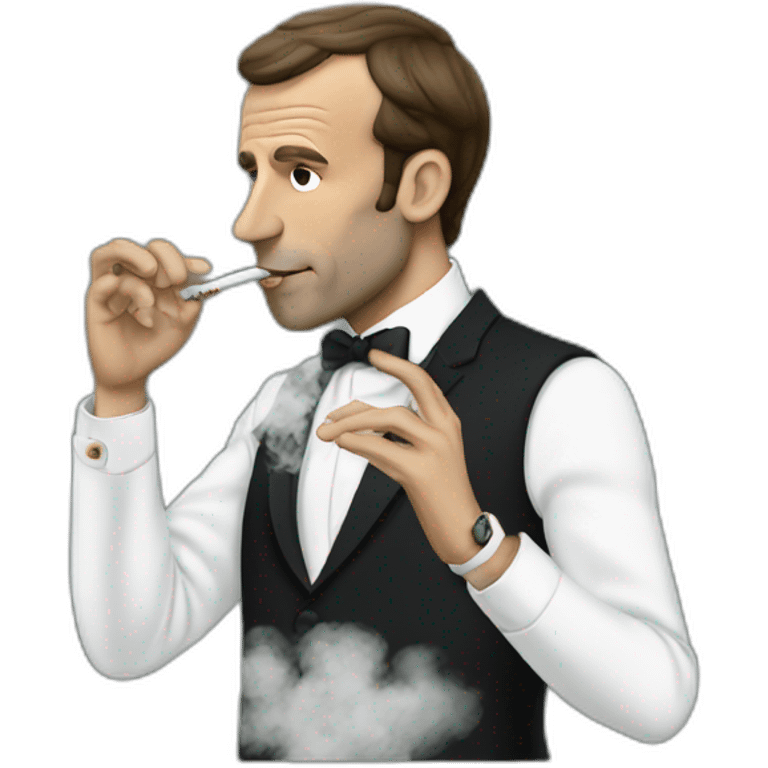 Macron smoking weed emoji