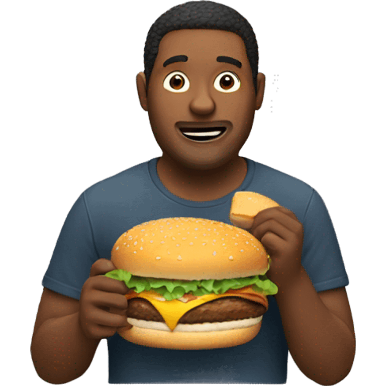 Man eating burger emoji