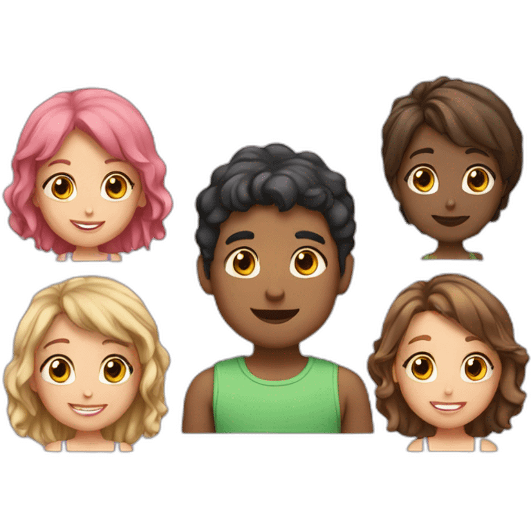 1 boy and 5 Girls emoji