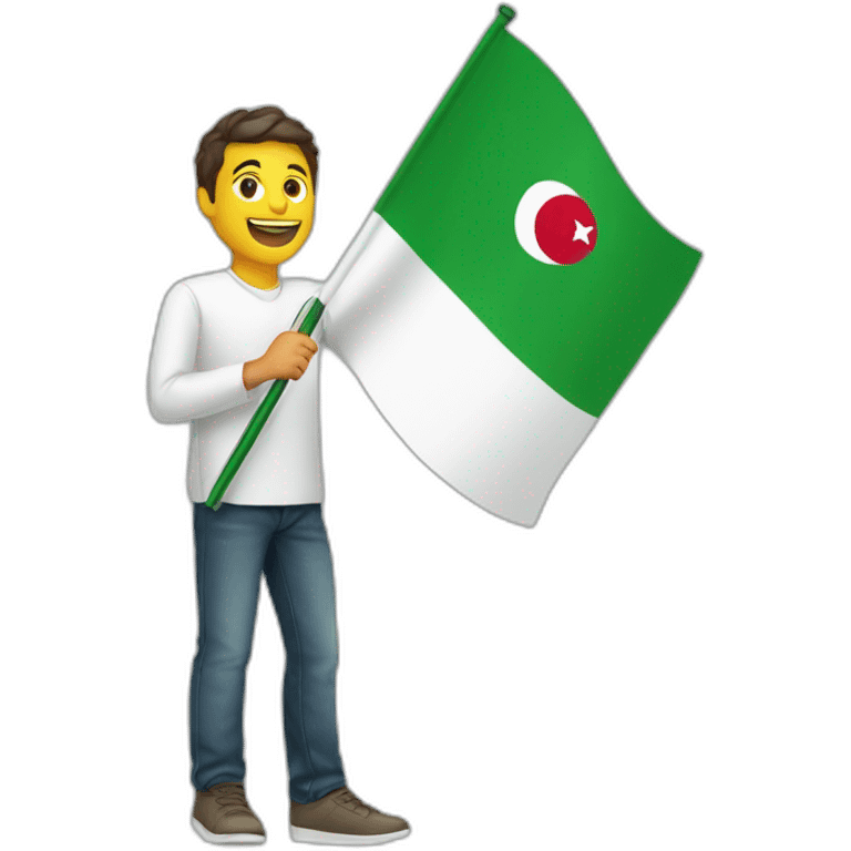 guy waving a flag of Algeria emoji