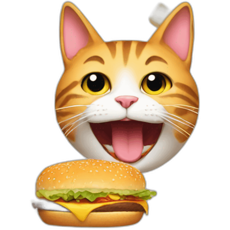 Cat eat a burger emoji