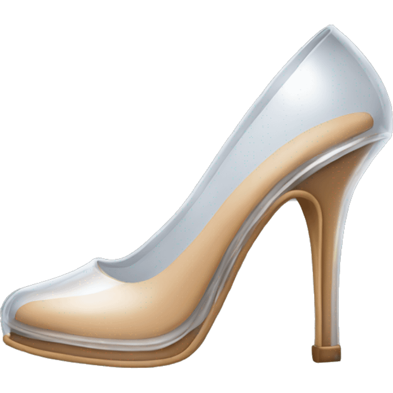 Woman wearing transparent high heels emoji