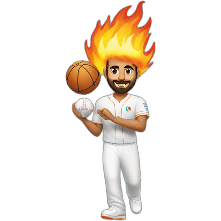 Mohamed shami with a ball on fire emoji