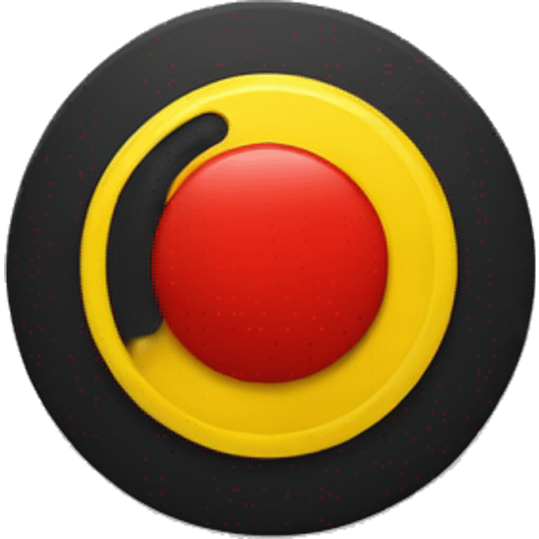 A wavy black and red rectangle with a yellow circle in the middle emoji