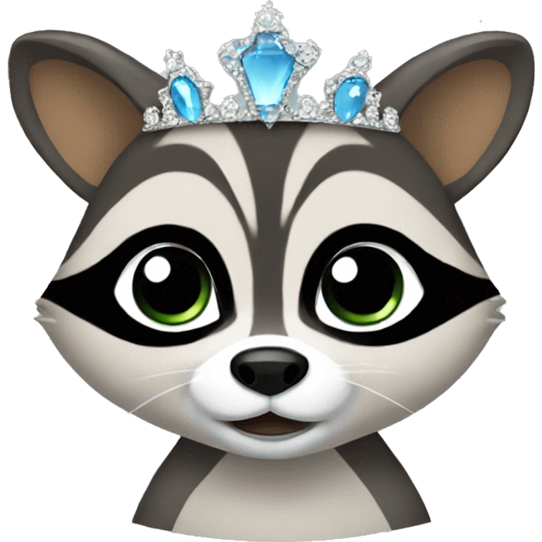 Raccoon wearing a tiara emoji