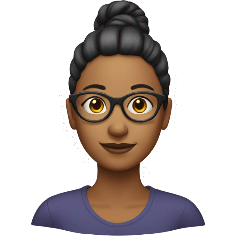 a bespectacled ponytail woman emoji