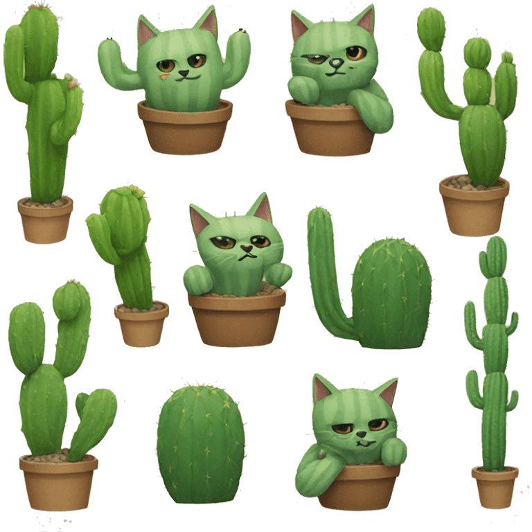 Cactus cat emoji