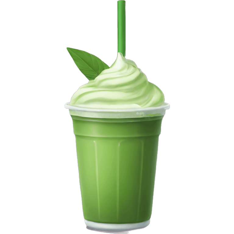 matcha drink in a cup with a straw emoji