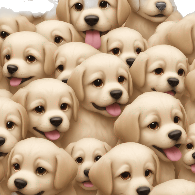 a queue of puppies emoji