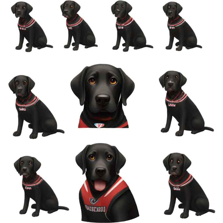 Black lab with capitals jersey emoji