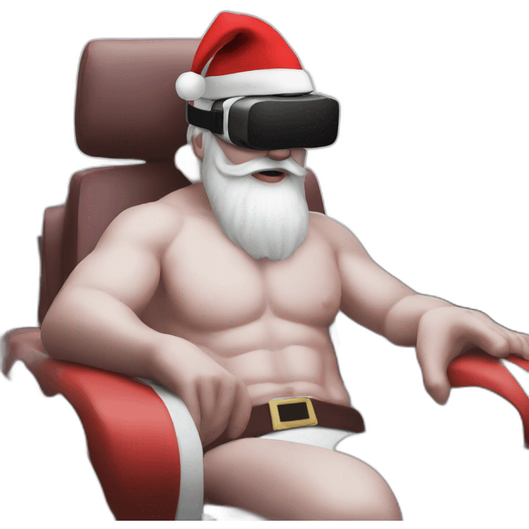 Santa in vr headset on chair emoji