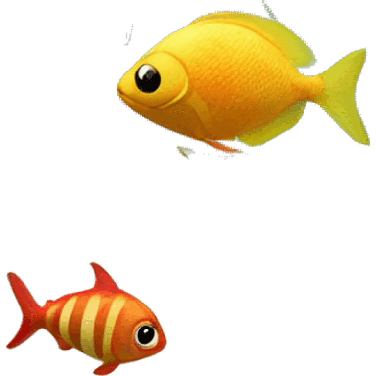 beach landscape in cube aquarium 4 fish emoji