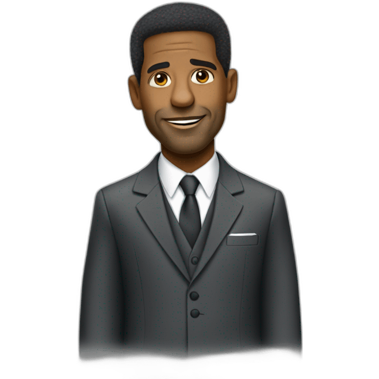 actor Denzel Washington catoon wearing suit emoji