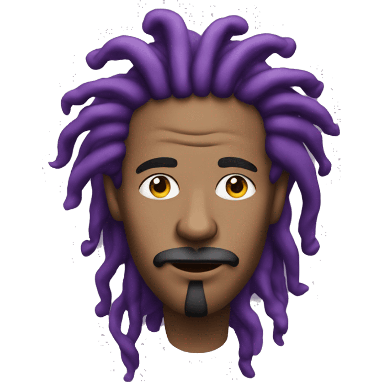 Man with purple dreadlocks smoking  emoji