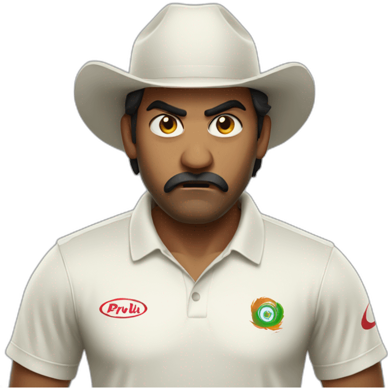 angry indian cricket bowler emoji