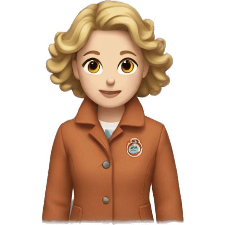 Kirsten in a coat emoji