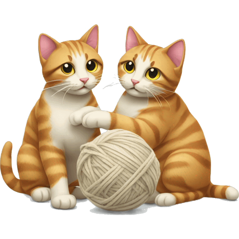 Two cats playing with ball of wool emoji