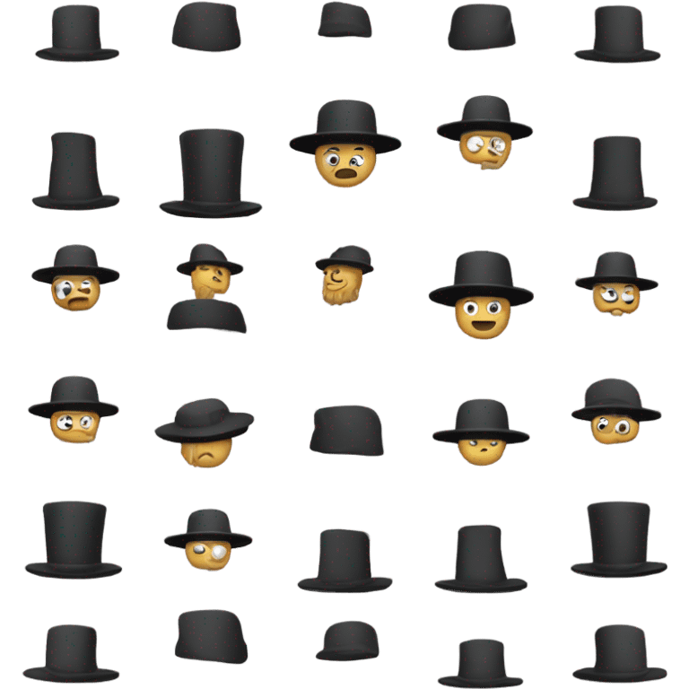 Orthodox jewish hat on moai emoji  emoji