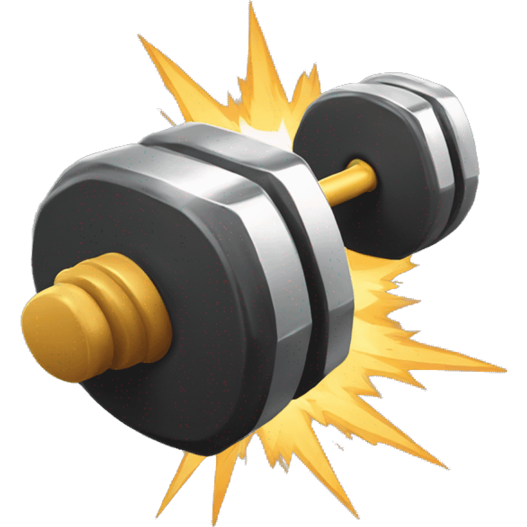 dumbell with a inner explosion emoji