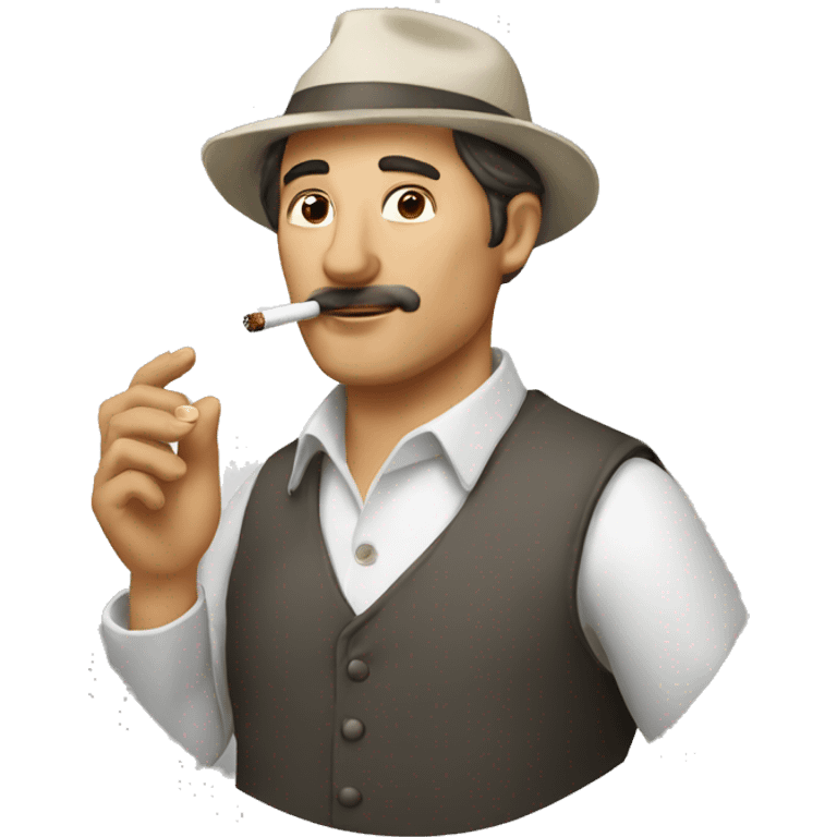 Italian man smoking a white ciggaret emoji