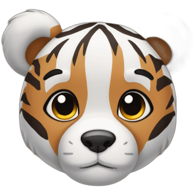 cute bear must have floppy ears and tiger stripes emoji